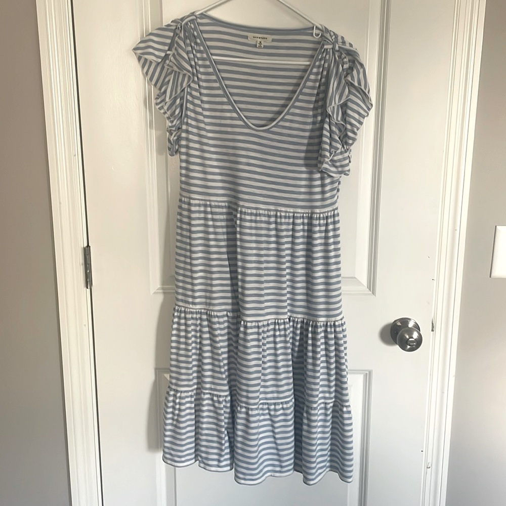Brand new blue + white dress